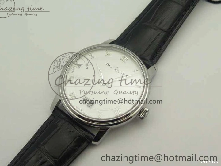 1228 SportInspired Villeret 6669 SS HG 1:1 Best Edition White Dial On Leather Strap V 8099